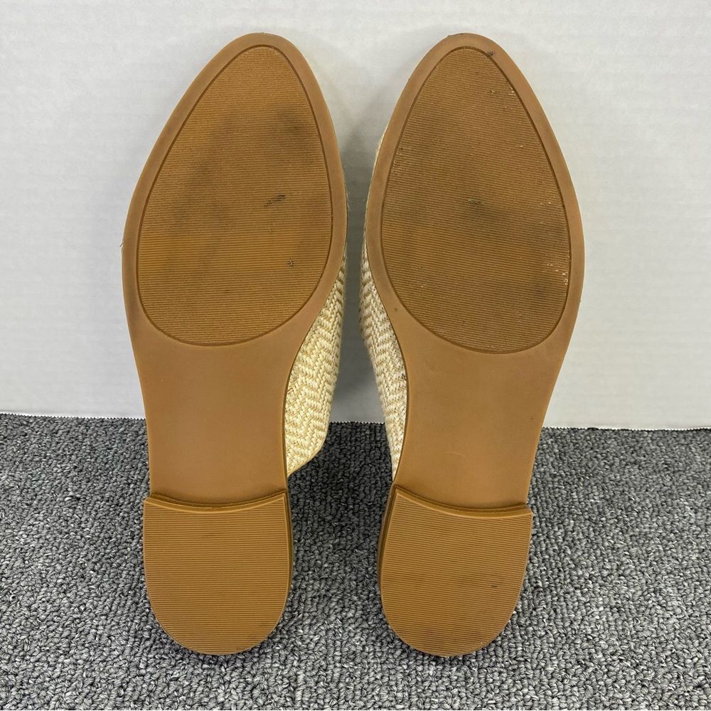 Nordstrom Rack Natural Woven Slip-On Mule Flats 9M Cream Tan Coastal Grandmother - Picture 6 of 10